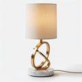 Marble and metal table lamp with fabric shade for home or office use 25 x 25 x 45cm