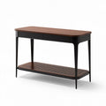 Console table with wooden top and black metal legs 120 x 40 x 75cm