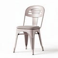Metal dining chair with padded seat in light pink 45 x 45 x 85cm